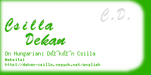 csilla dekan business card